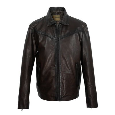 RidgeLine Men’s Classic Cowhide Leather Jacket
